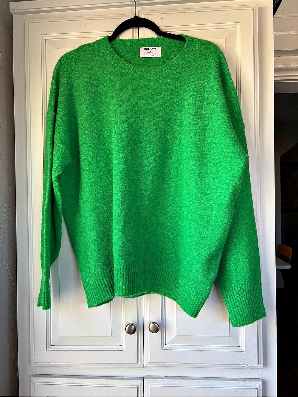 Old Navy Cozy Pullover Bright Green Crewneck Sweater Size Medium